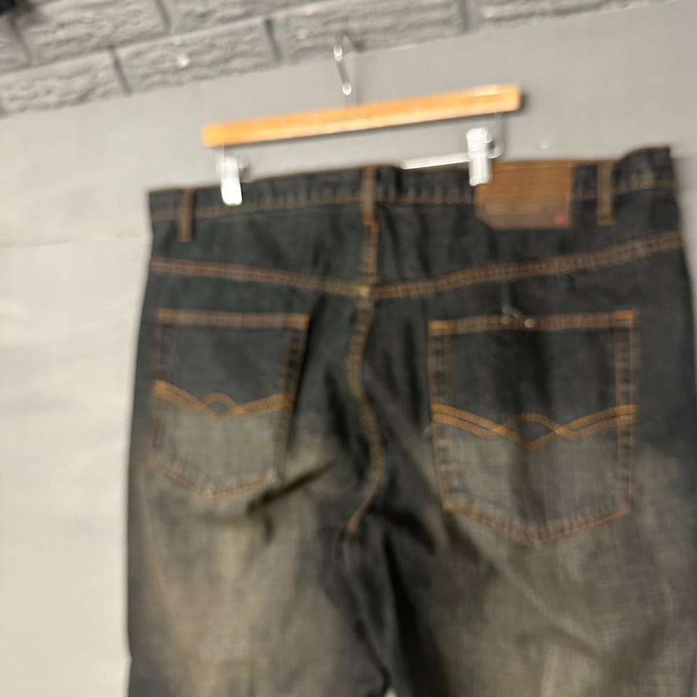 EST. Mens Dark Wash Baggy Denim Jeans Wide Leg Y2K Streetwear Size 40
